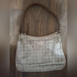 Kate Spade New York Noel Silver Jacquard Shoulder Bag.